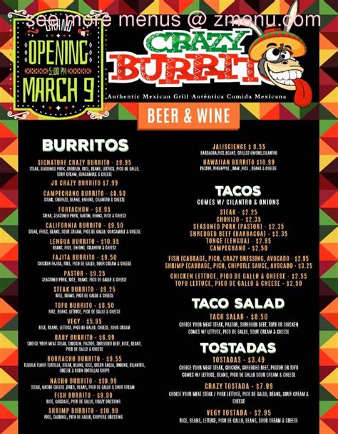 crazy burrito dunedin menu.